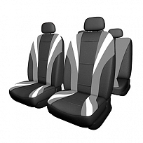 Чехлы сиденья SKYWAY Drive-3 экокожа 11пр черно/серый